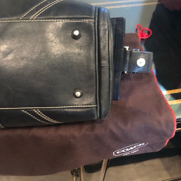 COACH BLACK LEATHER SATCHEL PREOWNED Great Beautiful Condition! - Picture 13 of 16